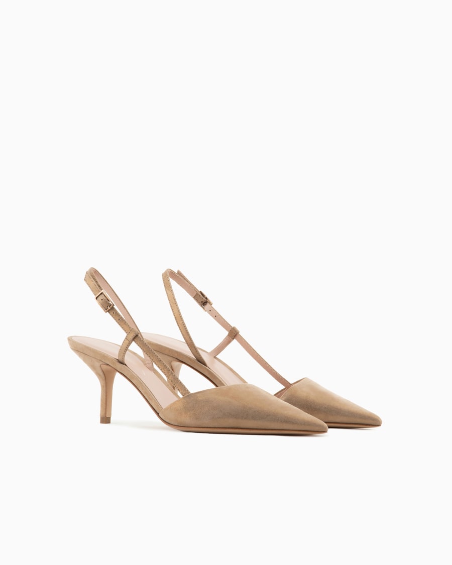 The World Of Armani SLINGBACK IN PELLE SCAMOSCIATA LAMINATA