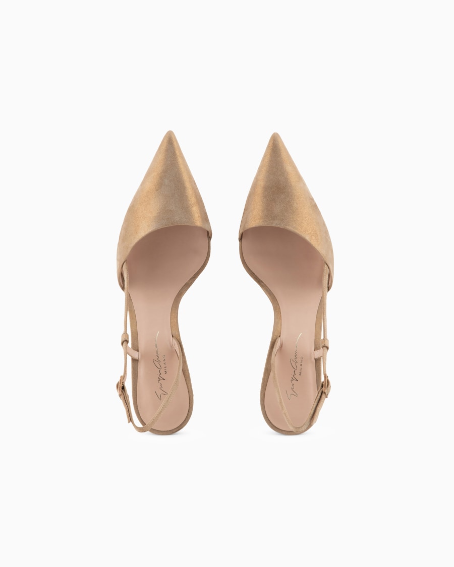 The World Of Armani SLINGBACK IN PELLE SCAMOSCIATA LAMINATA