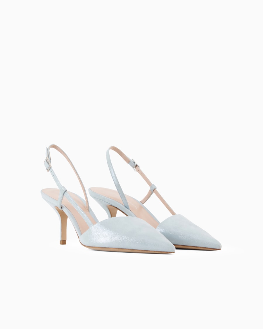 The World Of Armani SLINGBACK IN PELLE SCAMOSCIATA LAMINATA
