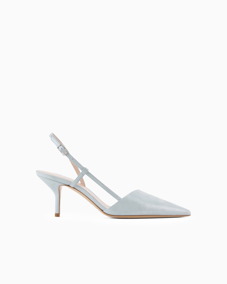 The world of armani SLINGBACK IN PELLE SCAMOSCIATA LAMINATA