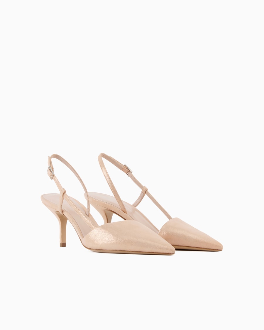 The World Of Armani SLINGBACK IN PELLE SCAMOSCIATA LAMINATA