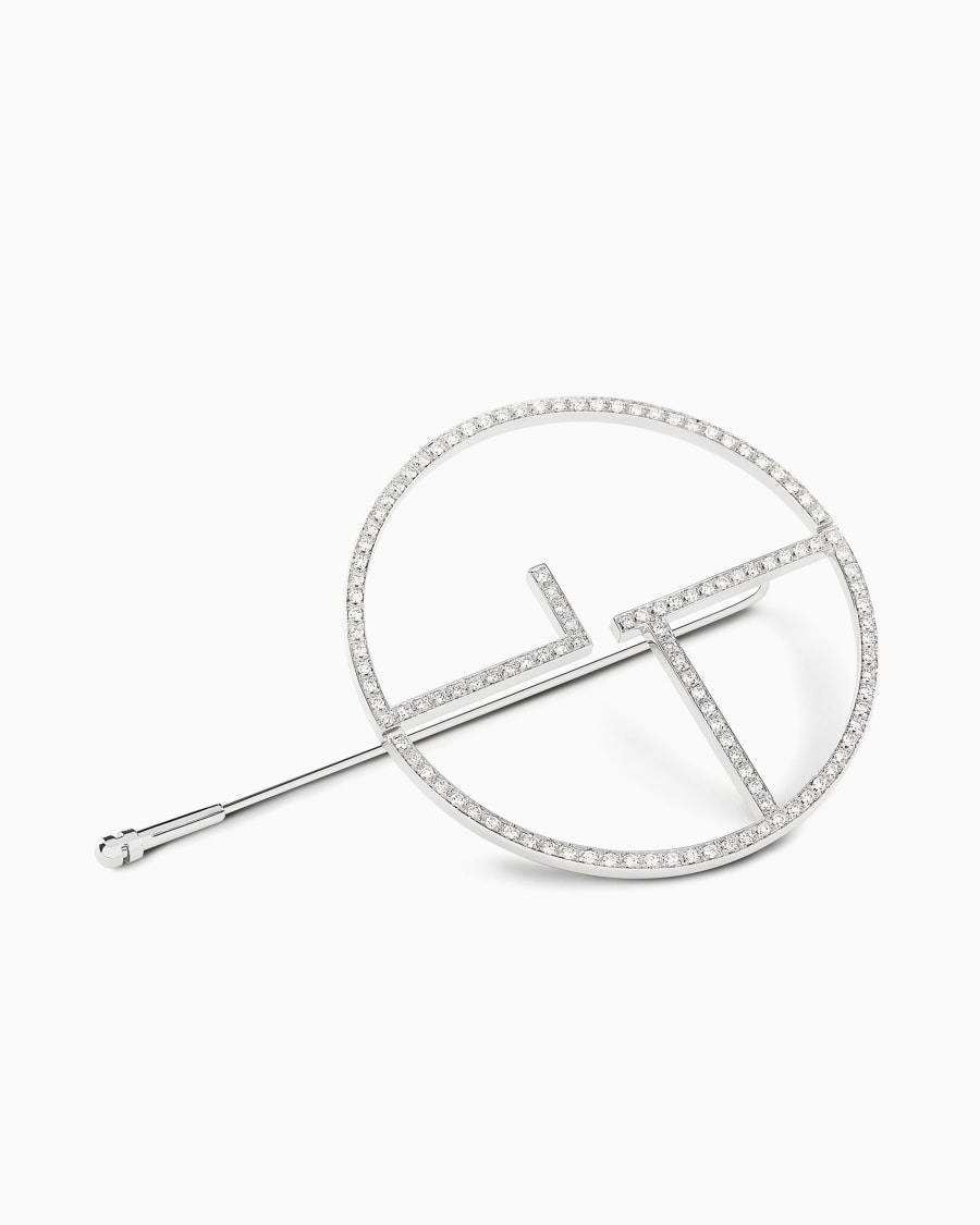 The world of armani SPILLA BORGONUOVO IN ORO BIANCO 18 KT CON DIAMANTI