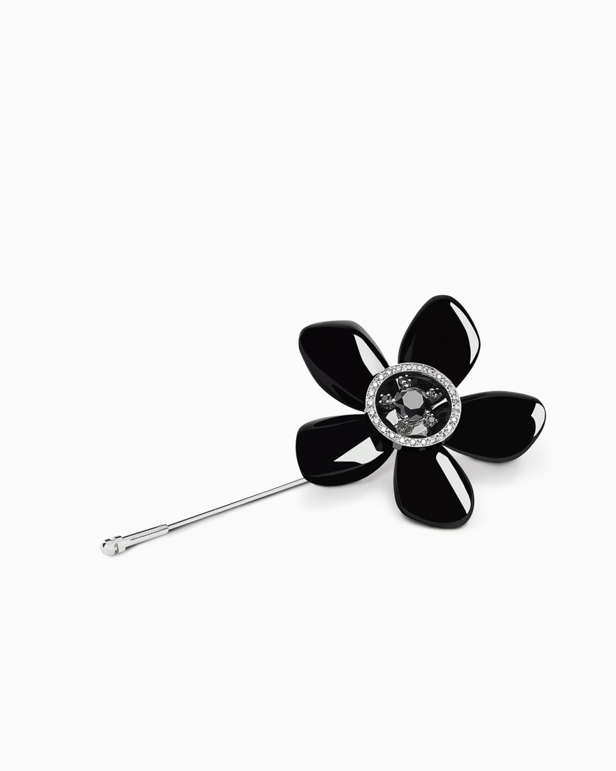 The world of armani SPILLA SÌ IN ORO BIANCO 18 KT DIAMANTI E ONICE