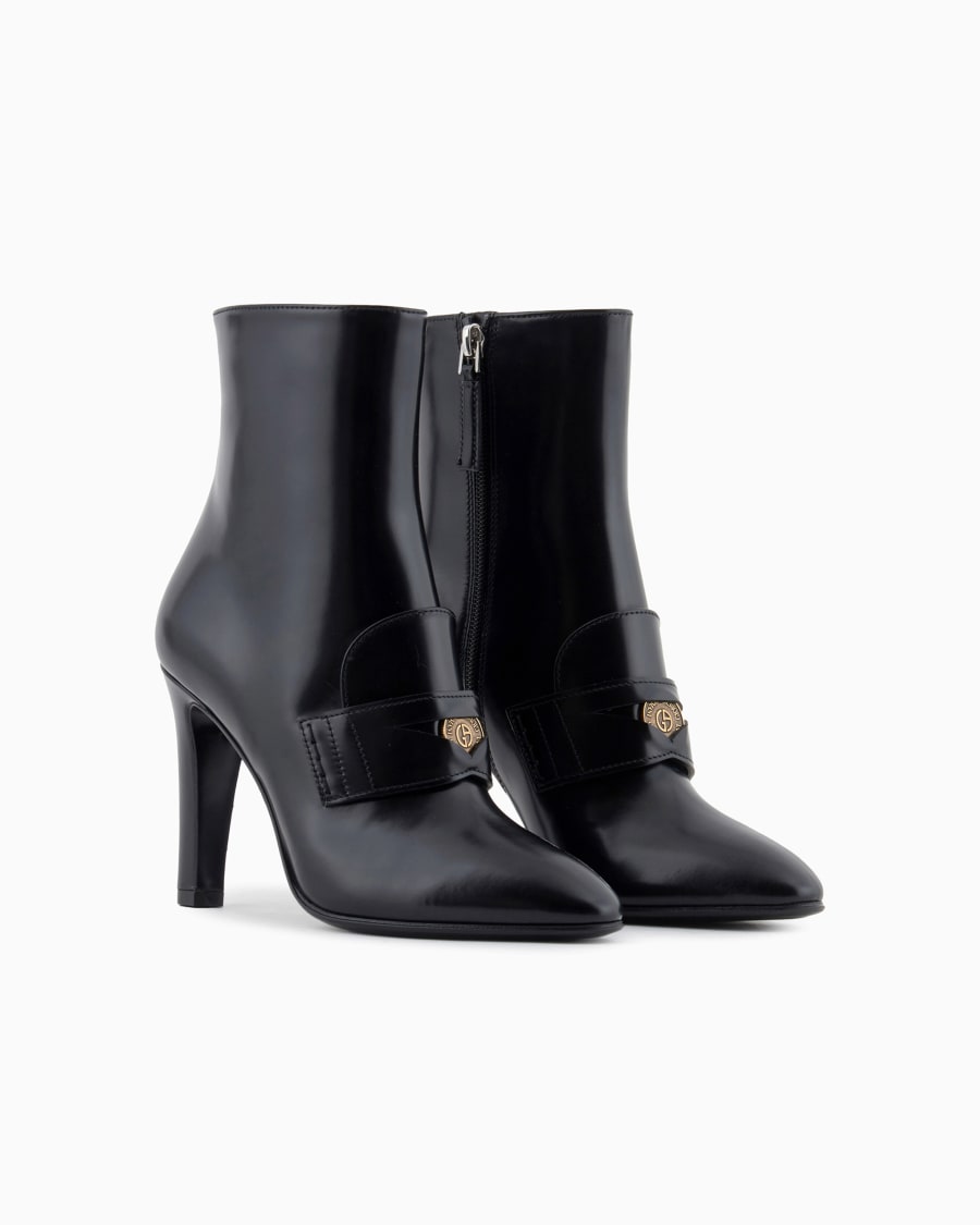 The World Of Armani STIVALETTI CON TACCO IN PELLE SPAZZOLATA