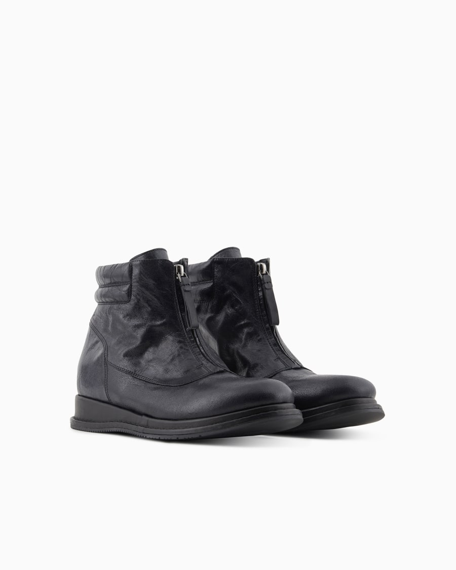 The World Of Armani STIVALETTI IN PELLE EFFETTO VINTAGE