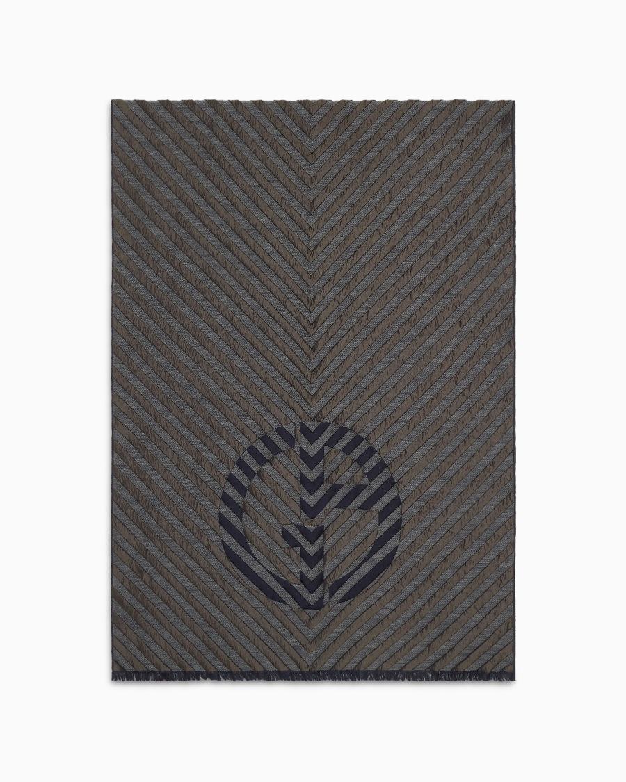 The world of armani STOLA IN SETA E LANA VERGINE JACQUARD