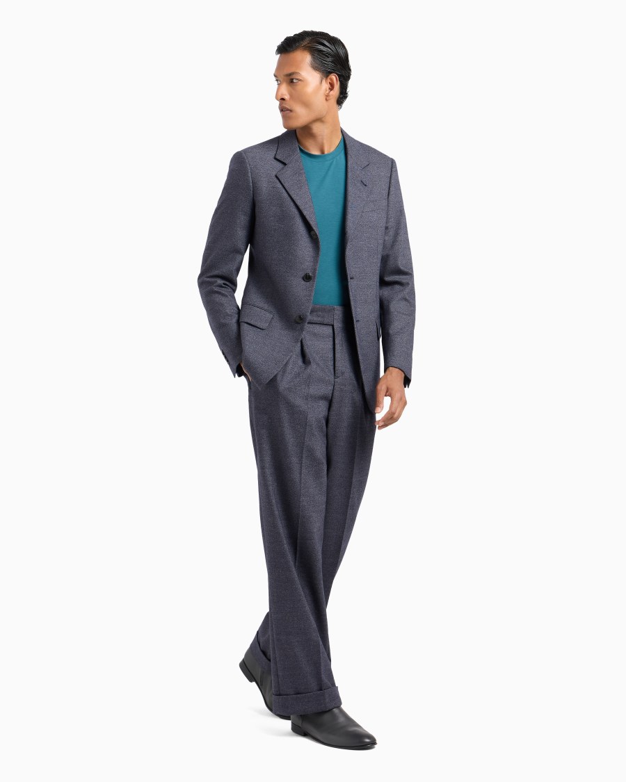 The World Of Armani T-SHIRT GIROCOLLO A MANICHE CORTE IN JERSEY DI VISCOSA STRETCH