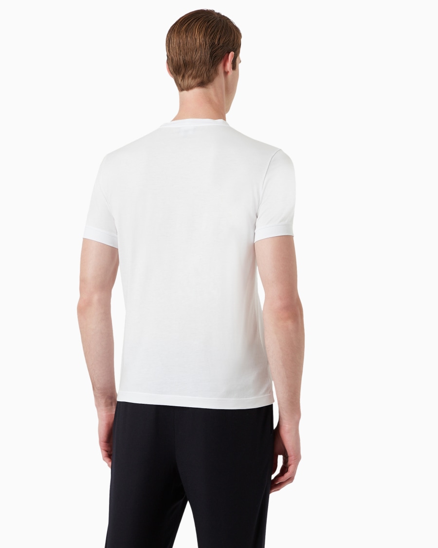 The World Of Armani T-SHIRT GIROCOLLO BORGONUOVO 11 IN JERSEY DI COTONE PIMA