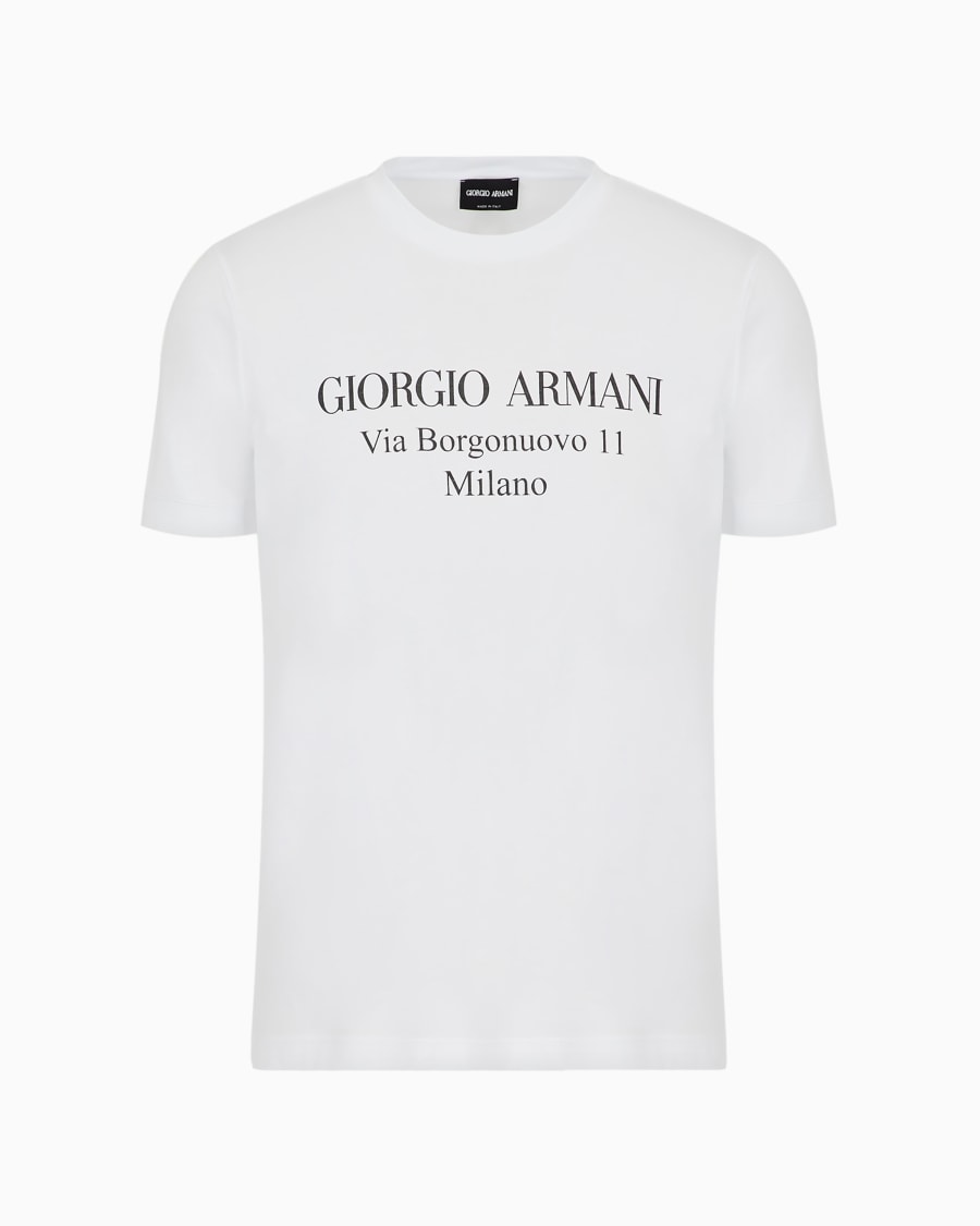 The world of armani T-SHIRT GIROCOLLO BORGONUOVO 11 IN JERSEY DI COTONE PIMA