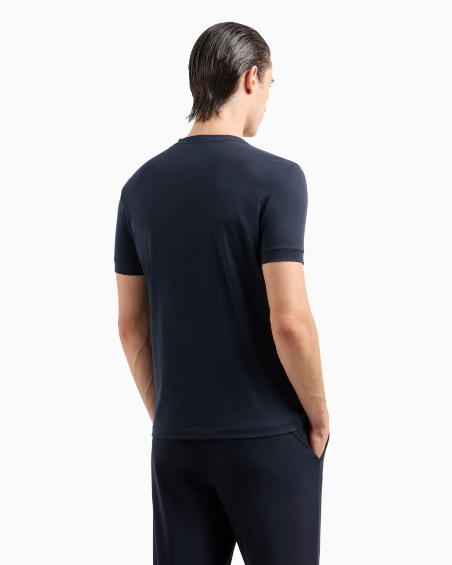 The World Of Armani T-SHIRT GIROCOLLO BORGONUOVO 11 IN JERSEY DI COTONE PIMA