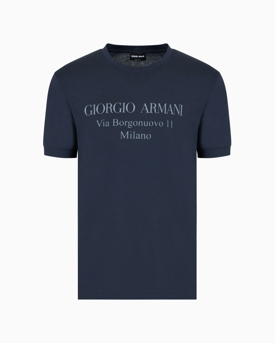 The world of armani T-SHIRT GIROCOLLO BORGONUOVO 11 IN JERSEY DI COTONE PIMA