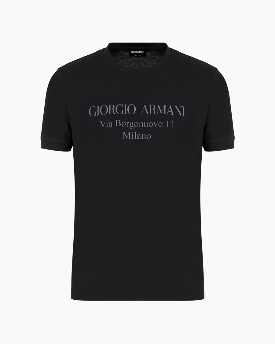 The world of armani T-SHIRT GIROCOLLO BORGONUOVO 11 IN JERSEY DI COTONE PIMA