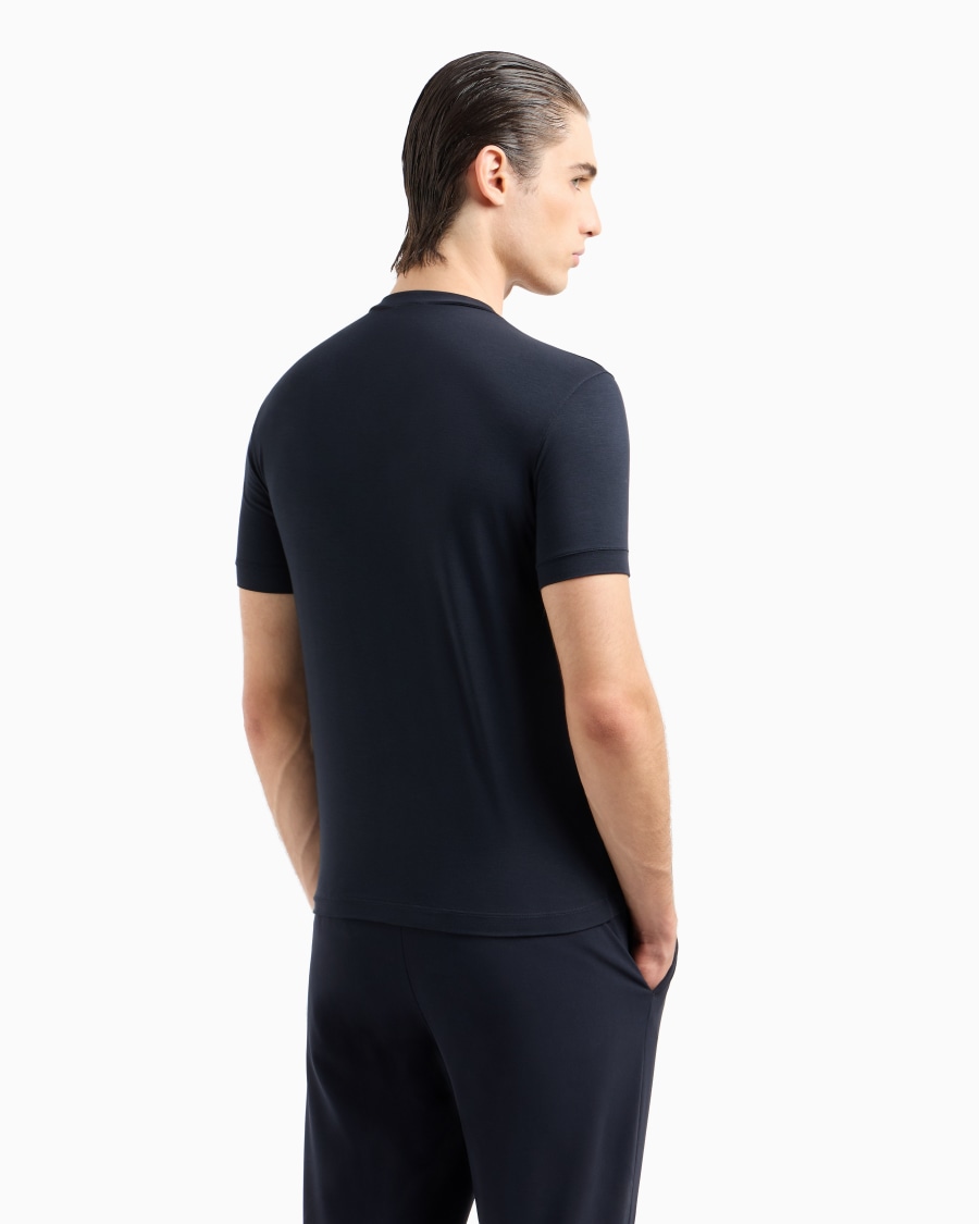 The World Of Armani T-SHIRT GIROCOLLO ICON IN JERSEY DI VISCOSA STRETCH