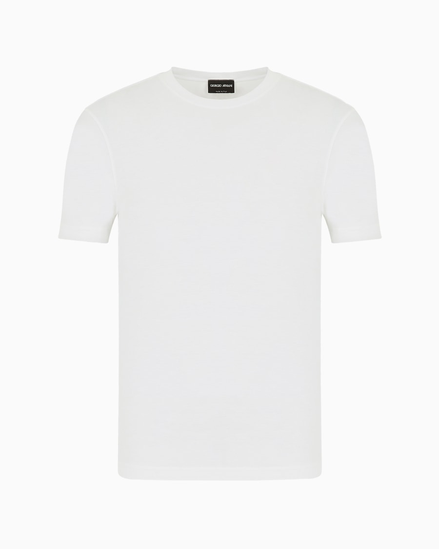 The world of armani T-SHIRT GIROCOLLO ICON IN JERSEY DI VISCOSA STRETCH