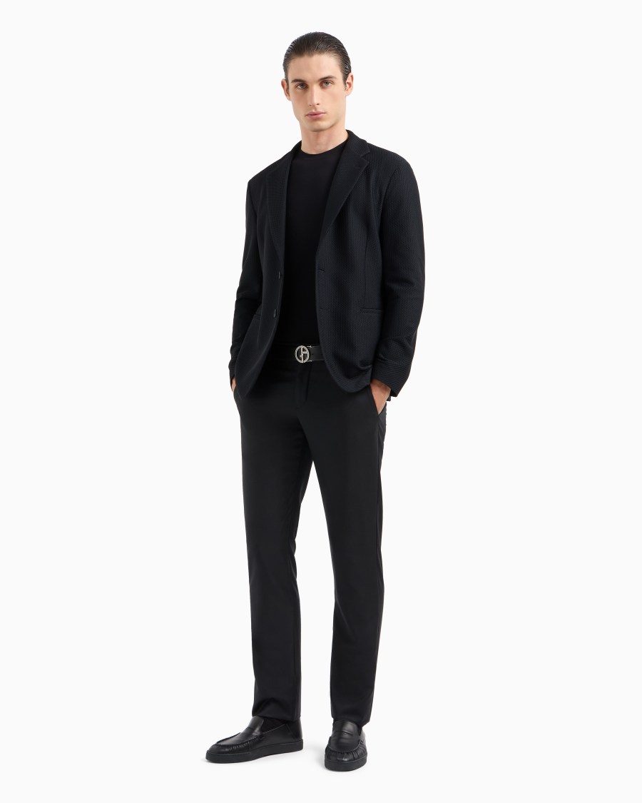 The World Of Armani T-SHIRT GIROCOLLO ICON IN JERSEY DI VISCOSA STRETCH