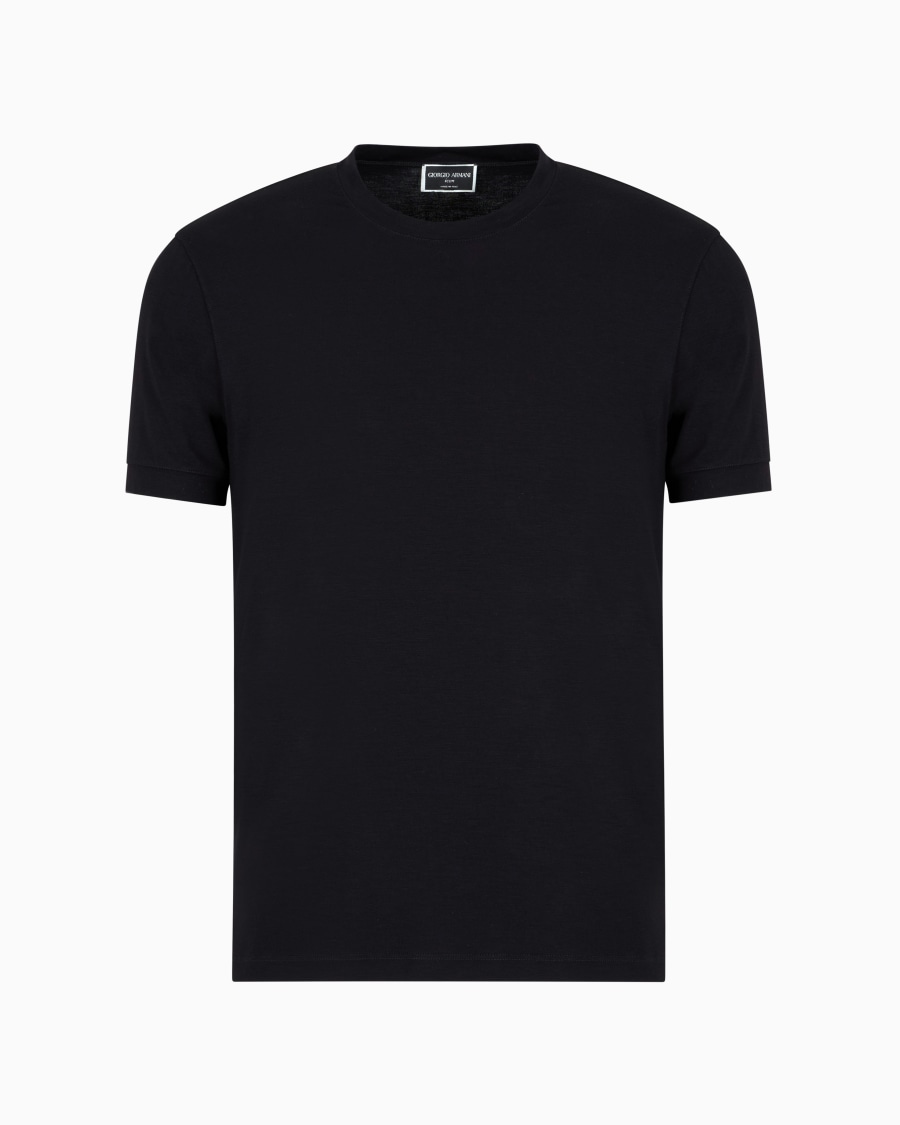 The world of armani T-SHIRT GIROCOLLO ICON IN JERSEY DI VISCOSA STRETCH