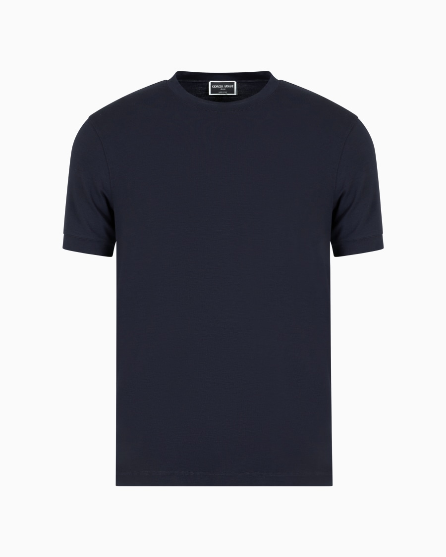 The world of armani T-SHIRT GIROCOLLO ICON IN JERSEY DI VISCOSA STRETCH