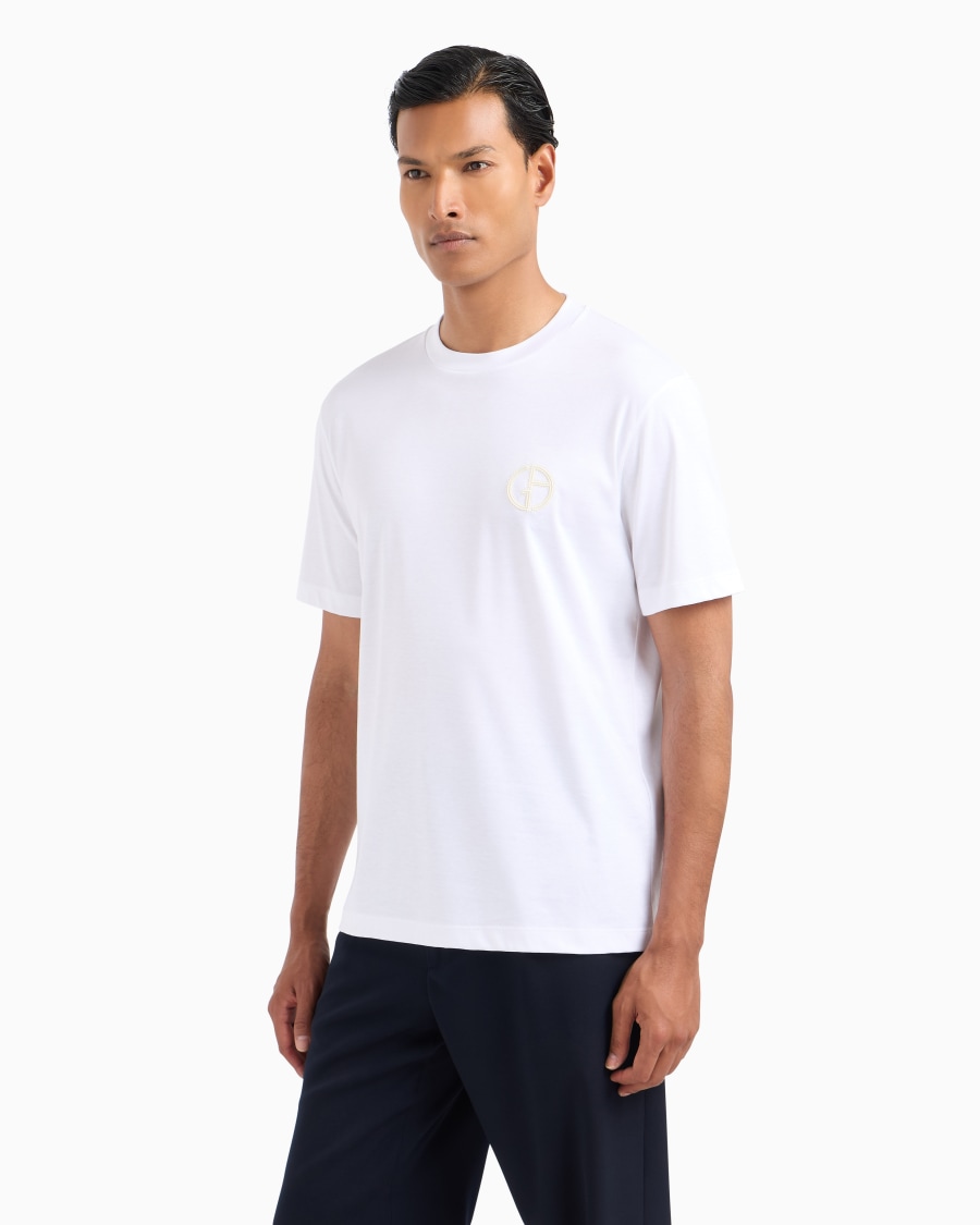 The World Of Armani T-SHIRT GIROCOLLO IN INTERLOCK DI COTONE