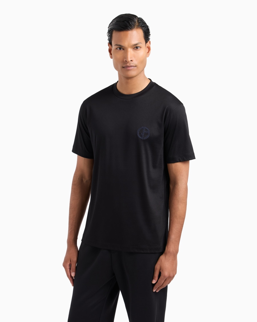 The World Of Armani T-SHIRT GIROCOLLO IN INTERLOCK DI COTONE