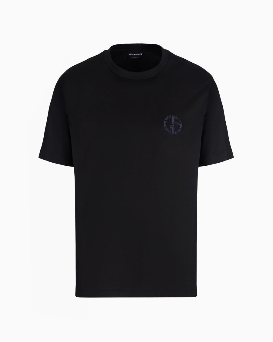 The world of armani T-SHIRT GIROCOLLO IN INTERLOCK DI COTONE