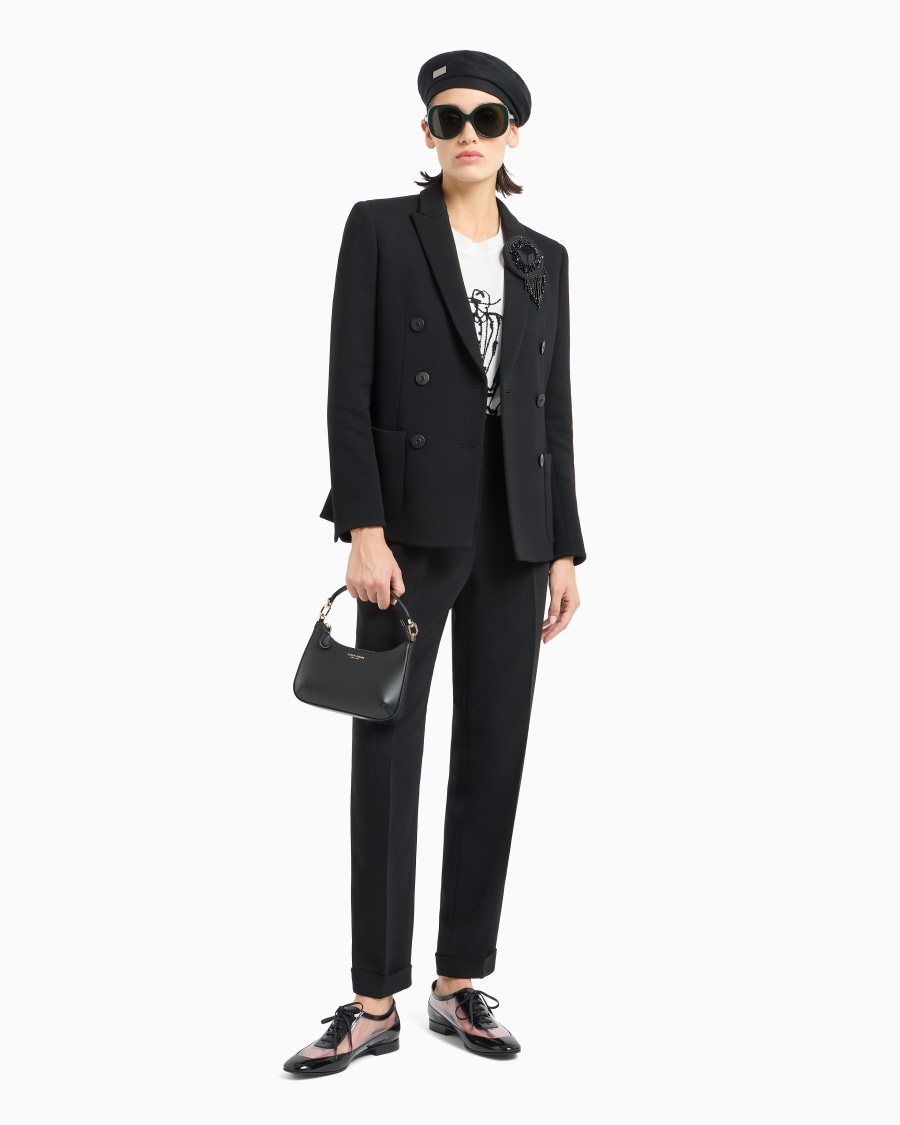 The World Of Armani T-SHIRT GIROCOLLO IN INTERLOCK DI COTONE CON RICAMO A CONTRASTO