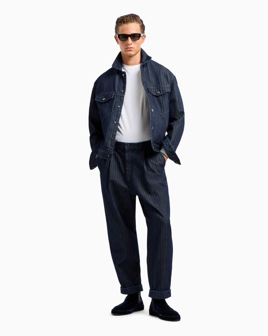 The World Of Armani T-SHIRT GIROCOLLO IN INTERLOCK DI COTONE E CASHMERE