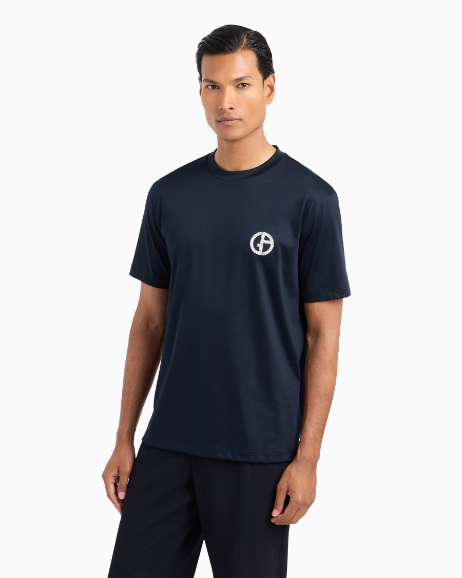 The World Of Armani T-SHIRT GIROCOLLO IN INTERLOCK DI COTONE
