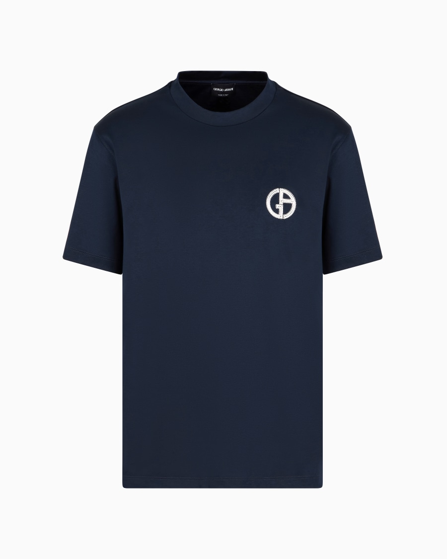 The world of armani T-SHIRT GIROCOLLO IN INTERLOCK DI COTONE