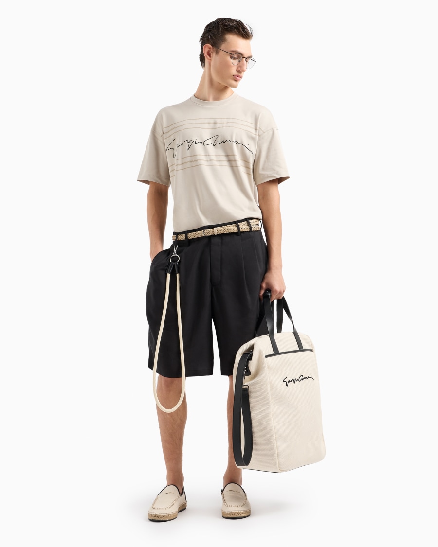 The World Of Armani T-SHIRT GIROCOLLO IN JERSEY DI COTONE BIOLOGICO ASV