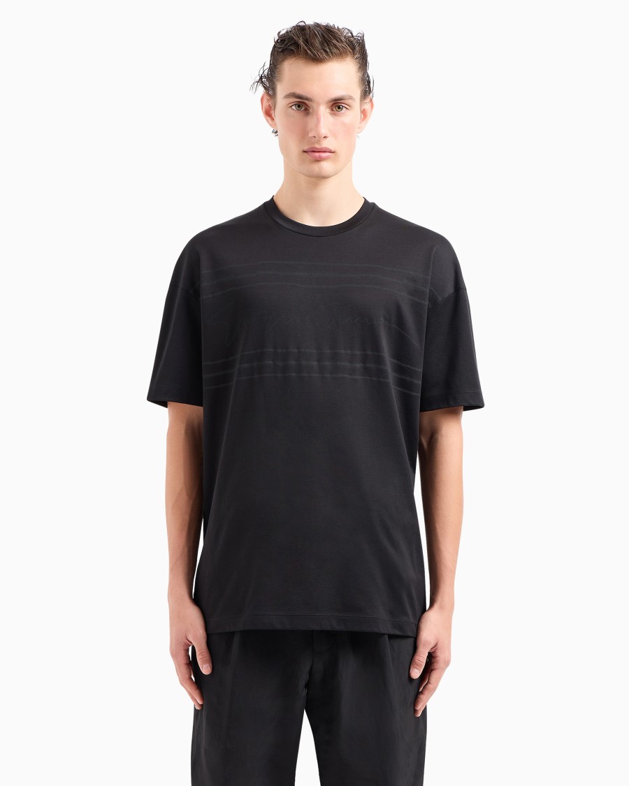 The World Of Armani T-SHIRT GIROCOLLO IN JERSEY DI COTONE BIOLOGICO ASV