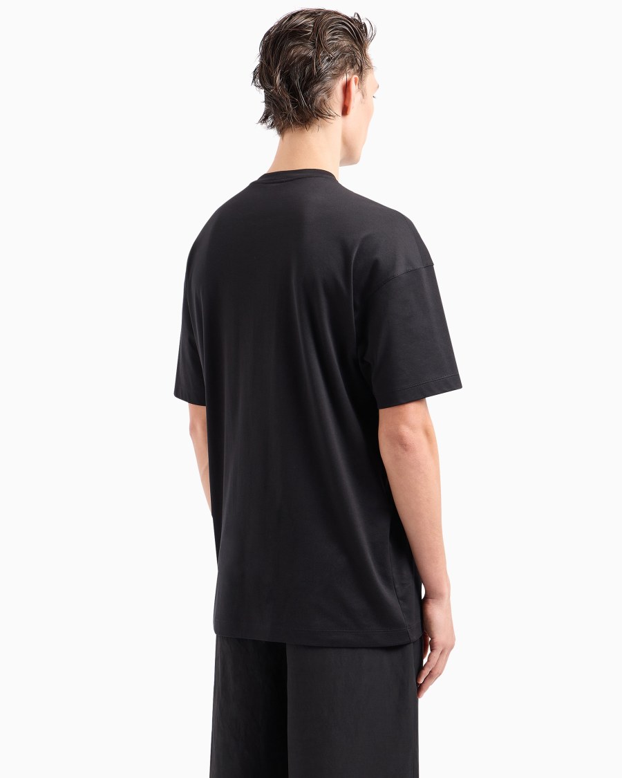 The World Of Armani T-SHIRT GIROCOLLO IN JERSEY DI COTONE BIOLOGICO ASV