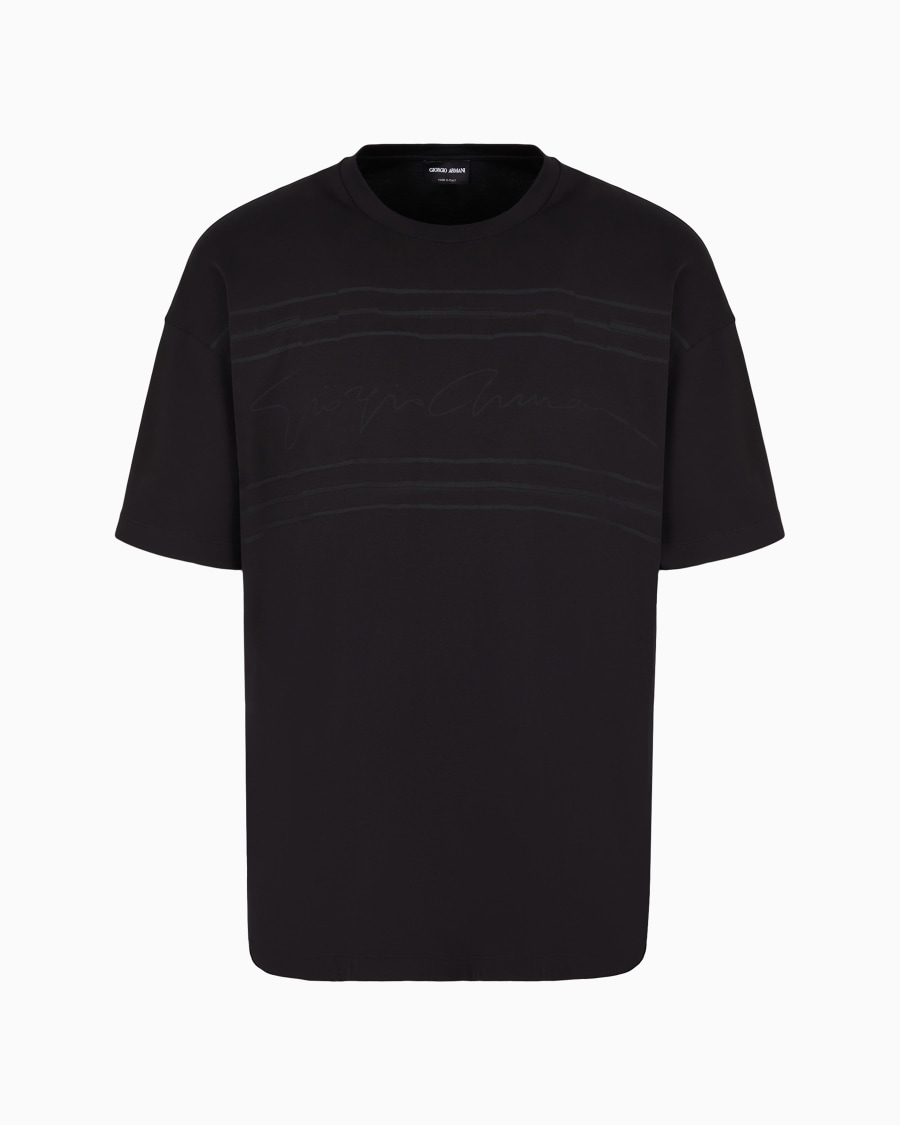 The world of armani T-SHIRT GIROCOLLO IN JERSEY DI COTONE BIOLOGICO ASV
