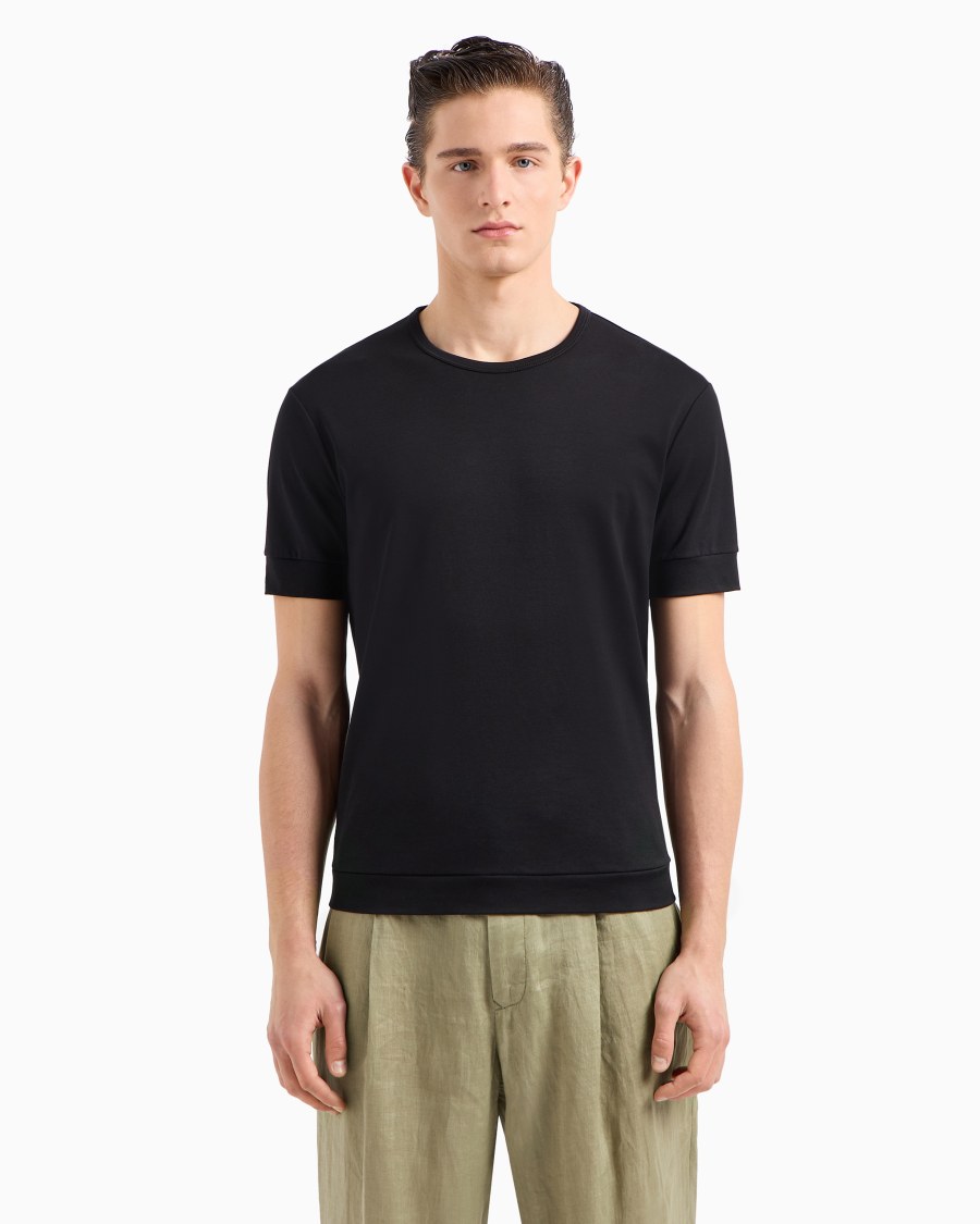 The World Of Armani T-SHIRT GIROCOLLO IN JERSEY DI COTONE BIOLOGICO ASV