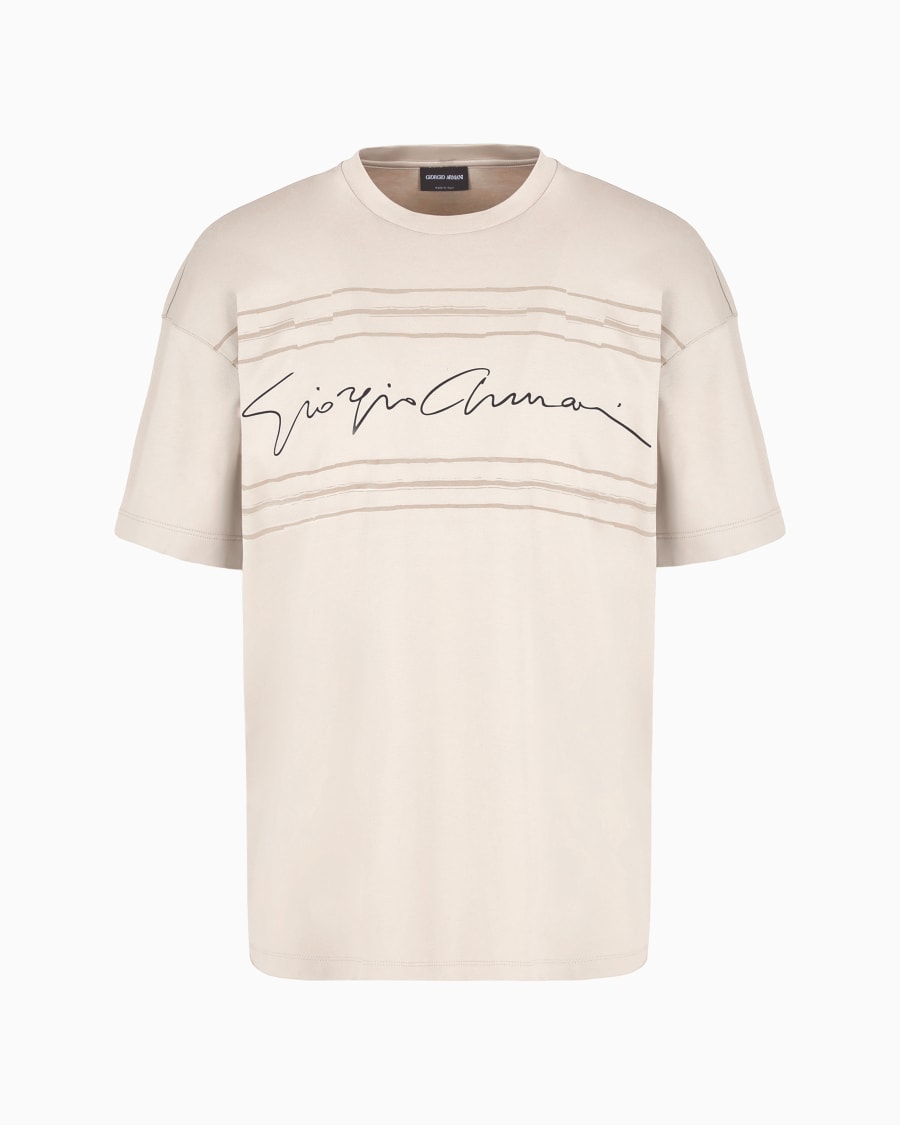 The world of armani T-SHIRT GIROCOLLO IN JERSEY DI COTONE BIOLOGICO ASV