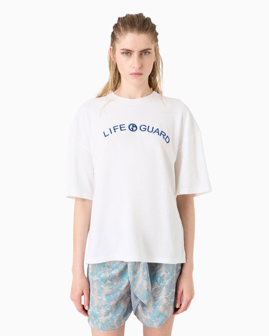 The World Of Armani T-SHIRT GIROCOLLO IN JERSEY DI COTONE E SETA