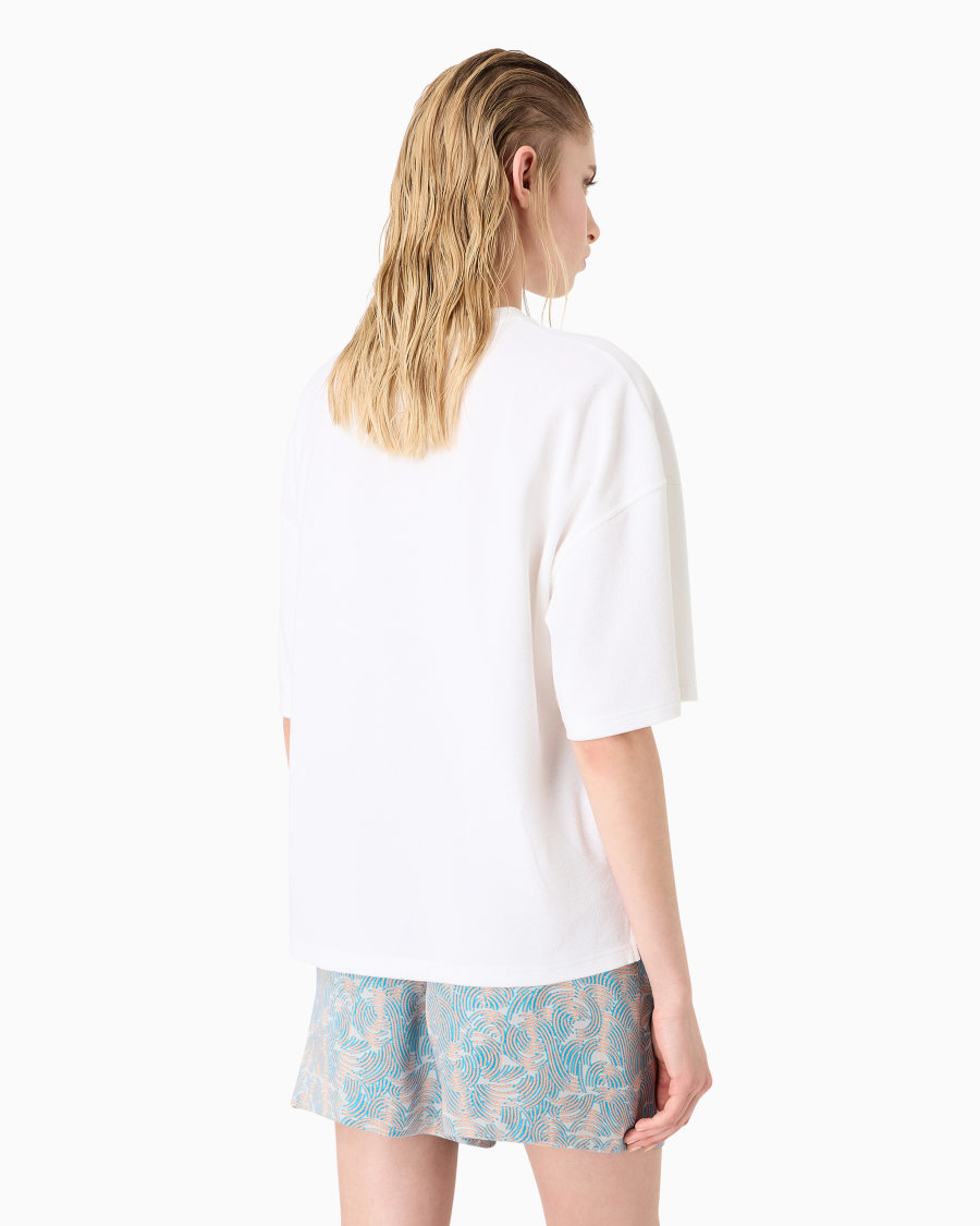 The World Of Armani T-SHIRT GIROCOLLO IN JERSEY DI COTONE E SETA