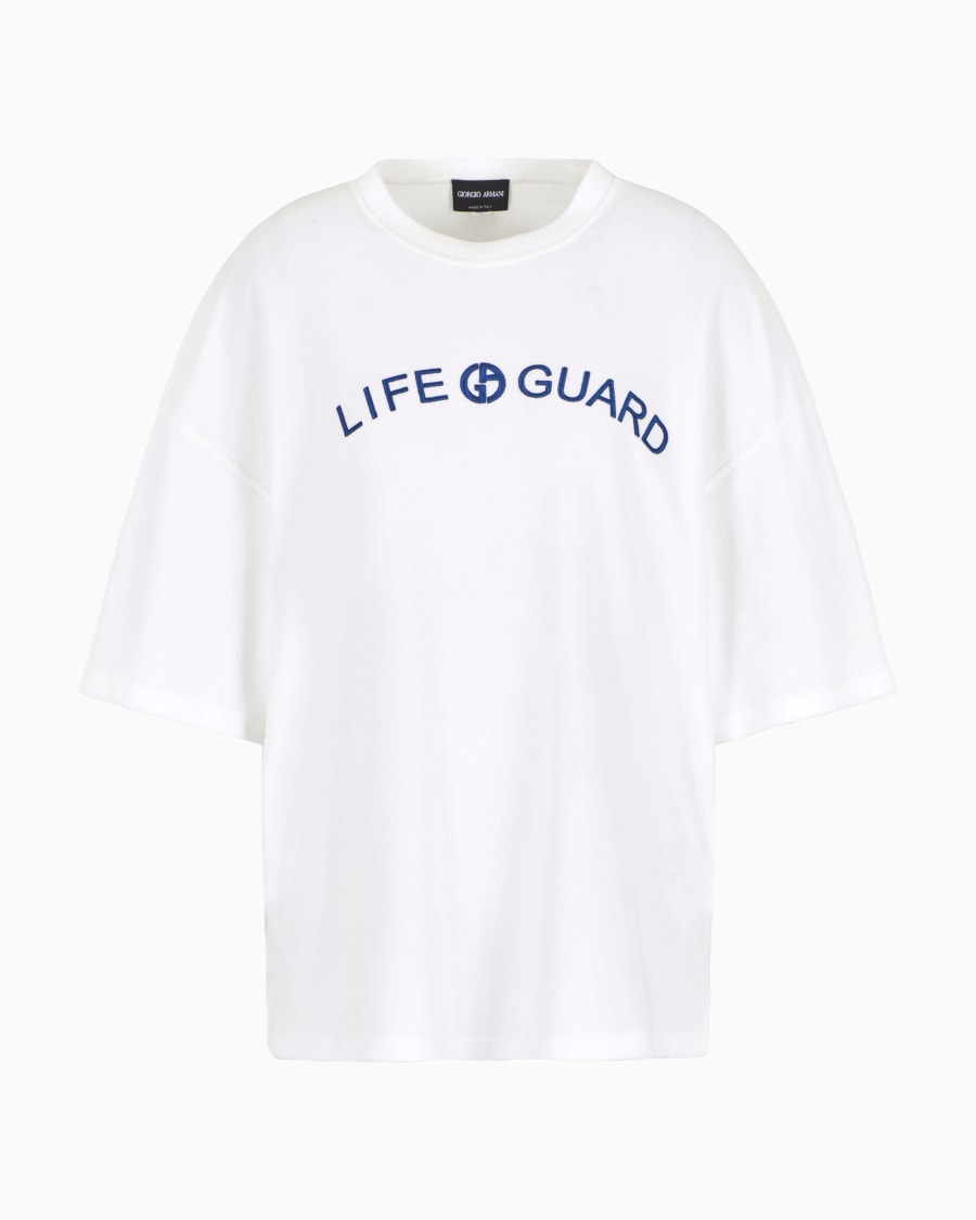 The world of armani T-SHIRT GIROCOLLO IN JERSEY DI COTONE E SETA