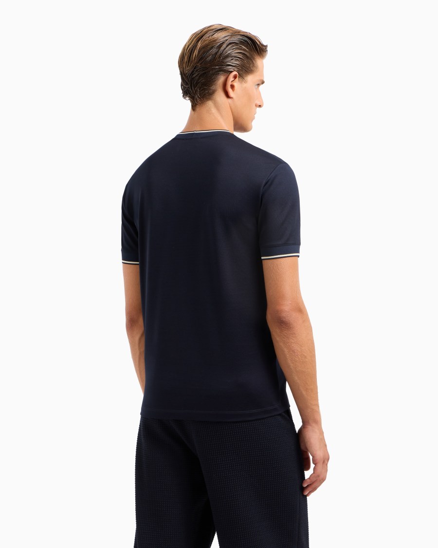 The World Of Armani T-SHIRT GIROCOLLO IN JERSEY DI SETA E COTONE
