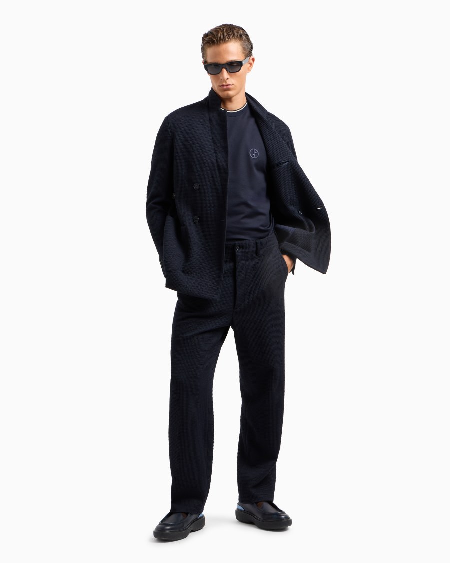The World Of Armani T-SHIRT GIROCOLLO IN JERSEY DI SETA E COTONE