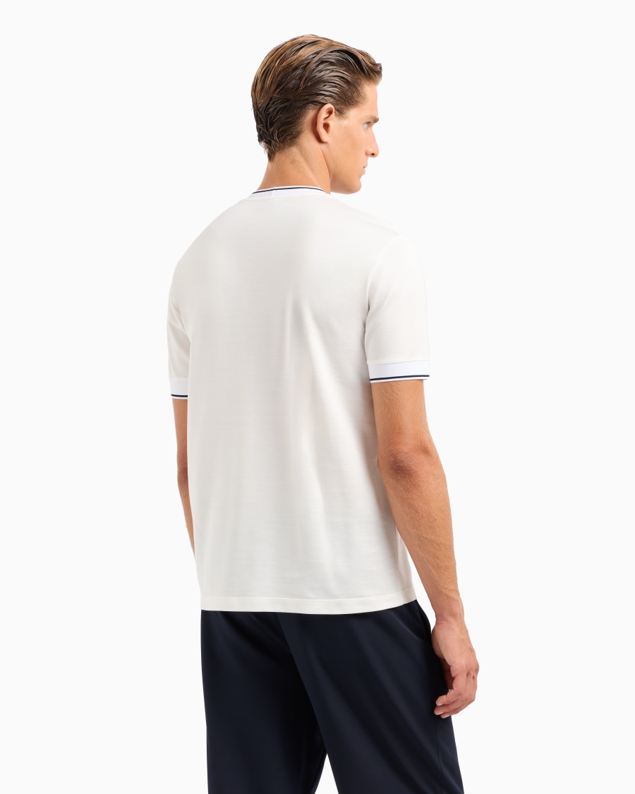The World Of Armani T-SHIRT GIROCOLLO IN JERSEY DI SETA E COTONE