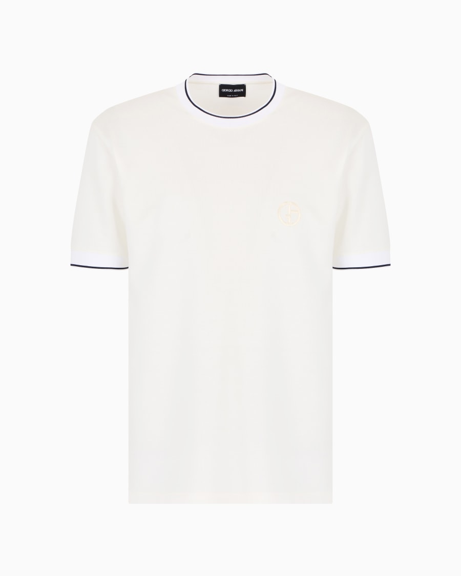 The World Of Armani T-SHIRT GIROCOLLO IN JERSEY DI SETA E COTONE