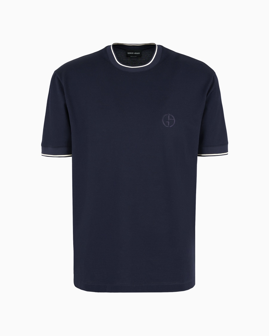 The World Of Armani T-SHIRT GIROCOLLO IN JERSEY DI SETA E COTONE