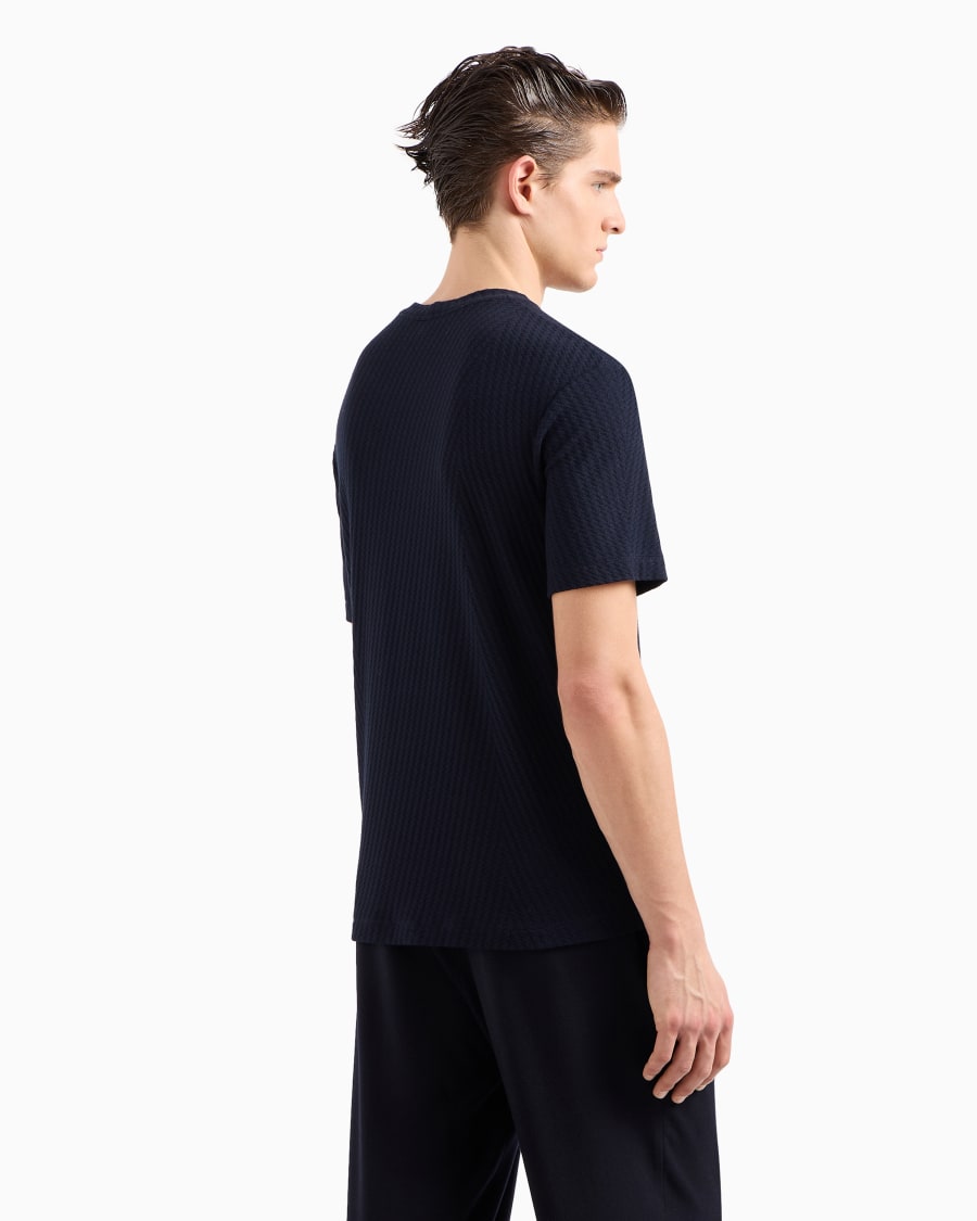 The World Of Armani T-SHIRT GIROCOLLO IN JERSEY DI VISCOSA E CASHMERE JACQUARD
