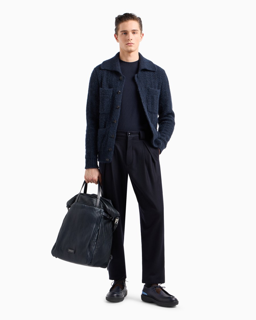 The World Of Armani T-SHIRT GIROCOLLO IN JERSEY DI VISCOSA E CASHMERE JACQUARD