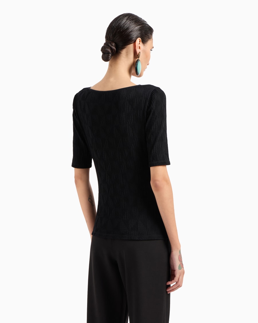 The World Of Armani T-SHIRT GIROCOLLO IN JERSEY DI VISCOSA JACQUARD