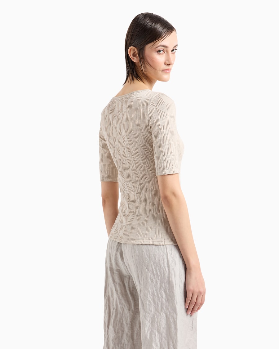 The World Of Armani T-SHIRT GIROCOLLO IN JERSEY DI VISCOSA JACQUARD