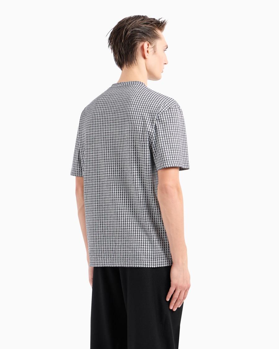 The World Of Armani T-SHIRT GIROCOLLO IN SETA E COTONE JACQUARD