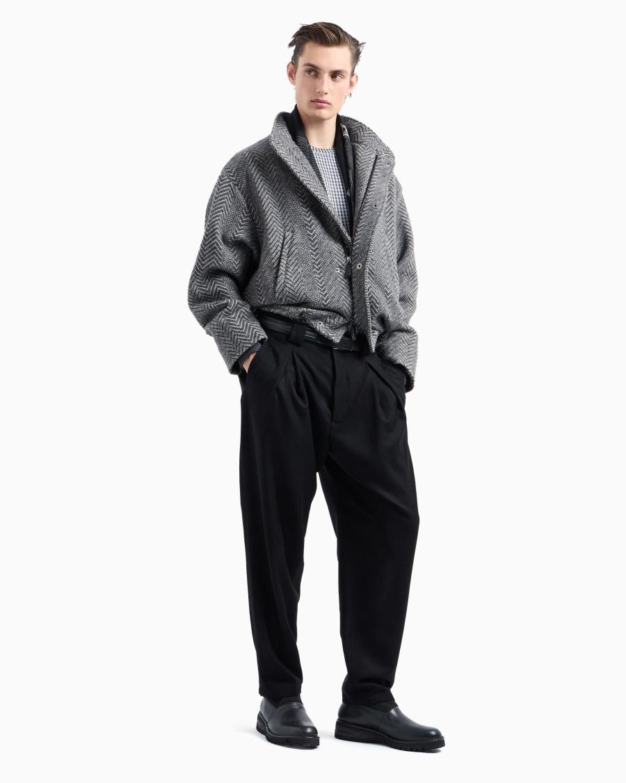 The World Of Armani T-SHIRT GIROCOLLO IN SETA E COTONE JACQUARD