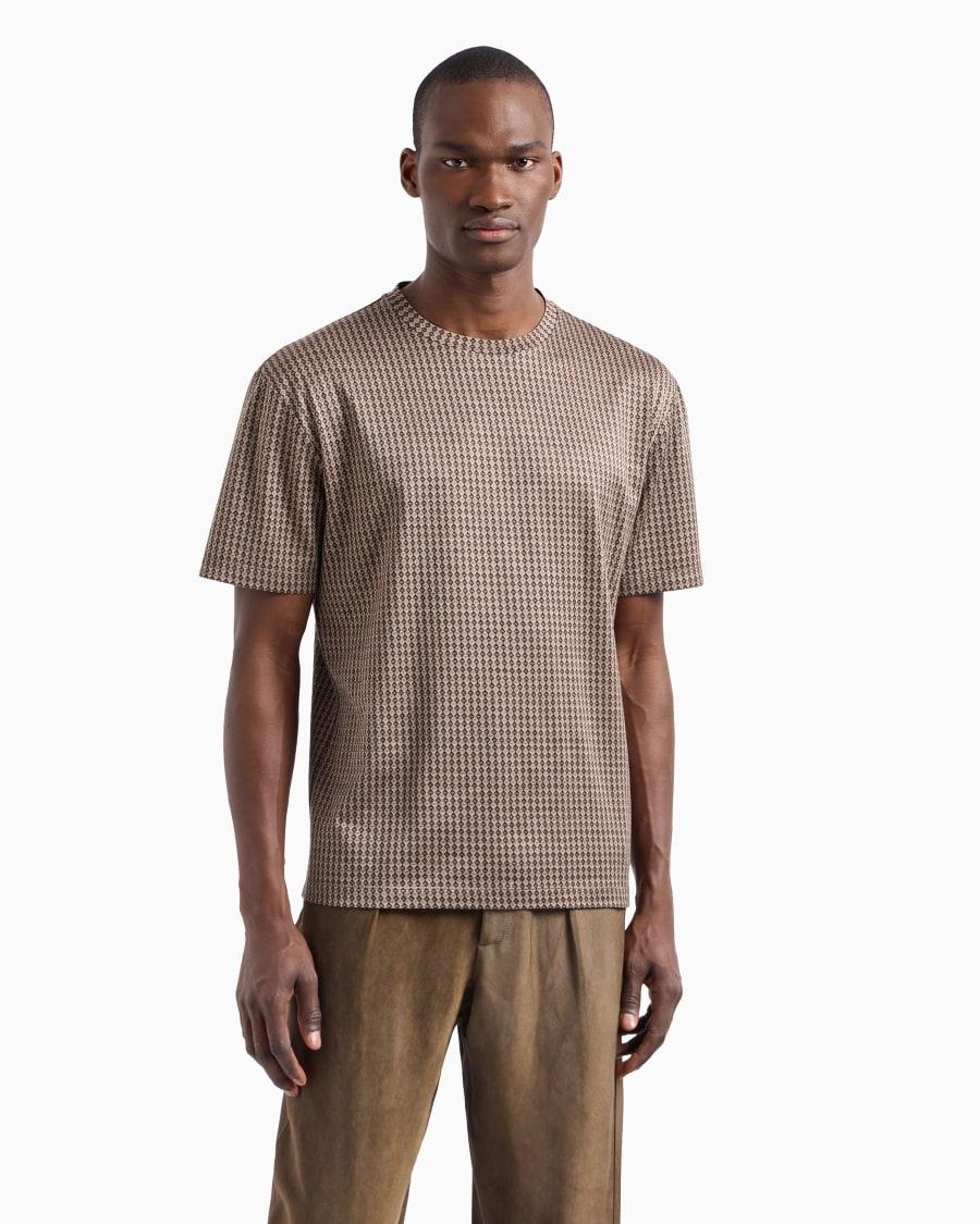 The World Of Armani T-SHIRT GIROCOLLO IN SETA E COTONE JACQUARD