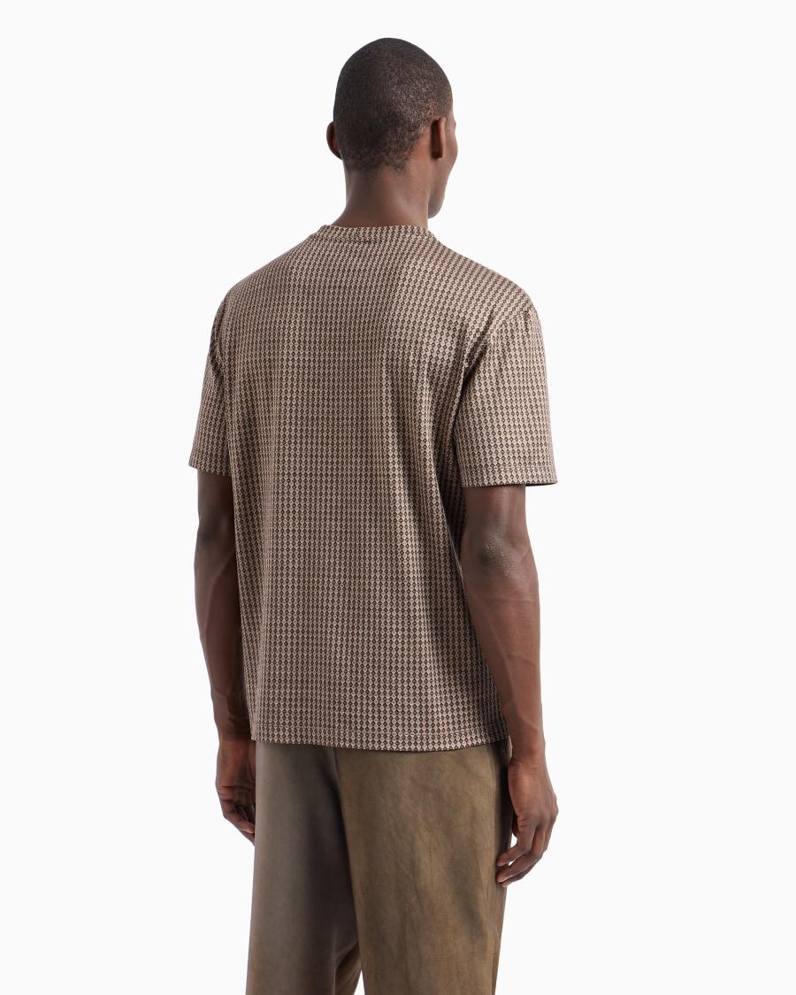 The World Of Armani T-SHIRT GIROCOLLO IN SETA E COTONE JACQUARD